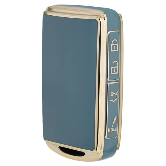 OFFCURVE for Mazda Key Fob Cover Car Key Case Shell with Gold Keychain fit 2019-2022 Mazda 3 Hatchback CX-5 CX-30 CX-12 (Blue)