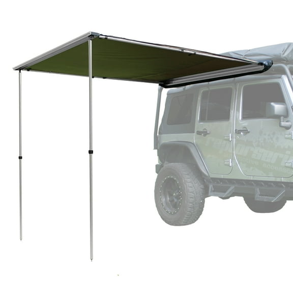 OFFGRID Rooftop Awning 6.5 feet by 8.2 feet Sun Shade Vehicle Pull-Out Weather-Proof Shelter Side Cover for Jeep/SUV/Truck/Van