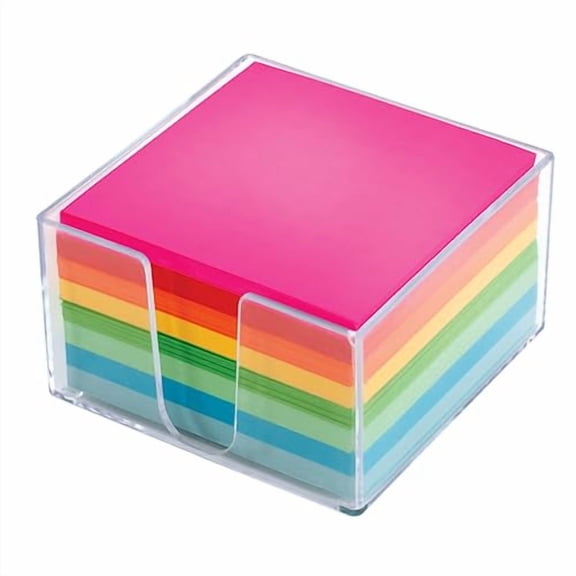OFFICE DEPOT PLEXI NOTE CUBE UNRULED 500 SHEETS ASSORTED COLORS - 573-482 NEW
