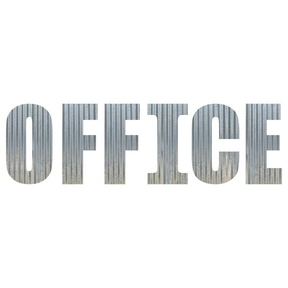 OFFICE Metal Letters Corrugated Galvanized Metal Word Business Sign Home Décor (6 Inch)