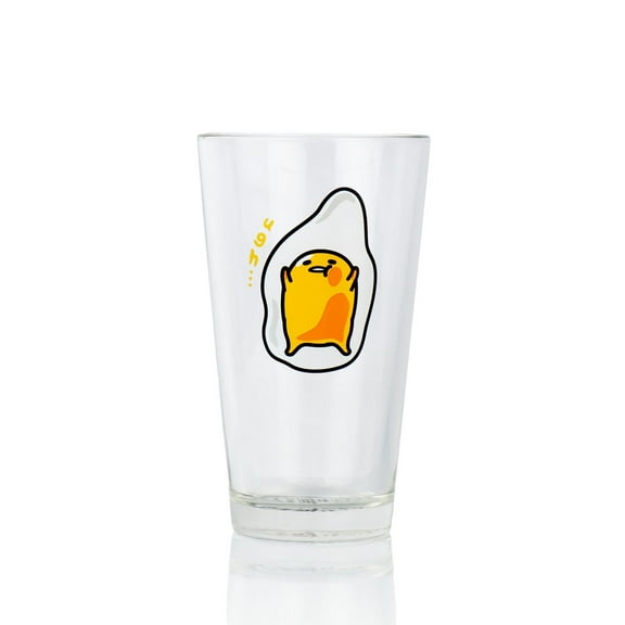 OFFICIAL Gudetama Lazy Egg Glass | Feat. Gudetama Laying Face Up | 16 Oz. Cup