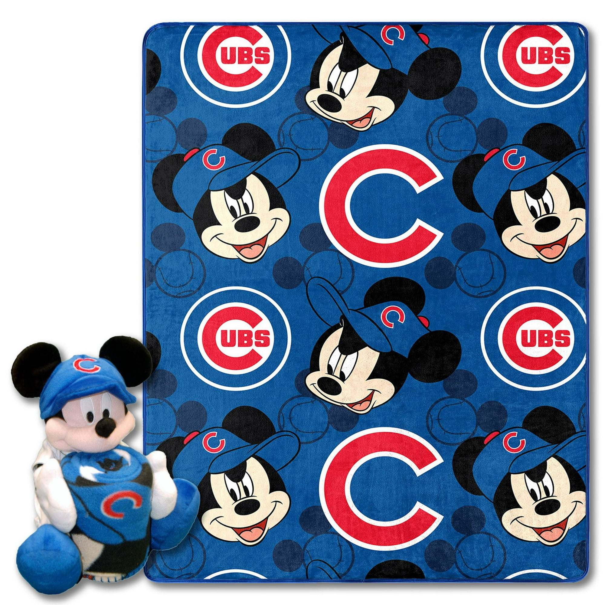 OFFICIAL MLB Cubs & Disney's Mickey Mouse Character Hugger Pillow & Silk  Touch Throw Set
