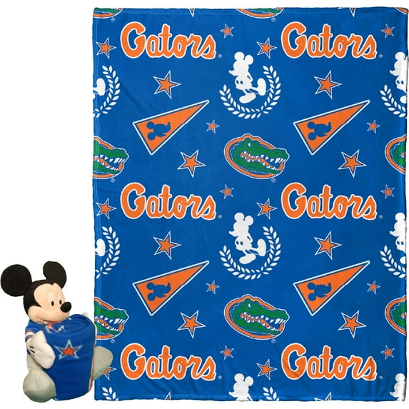 OFFICIAL NCAA Florida & Disney's Mickey Mouse Character Hugger Pillow & Silk Touch Throw Set