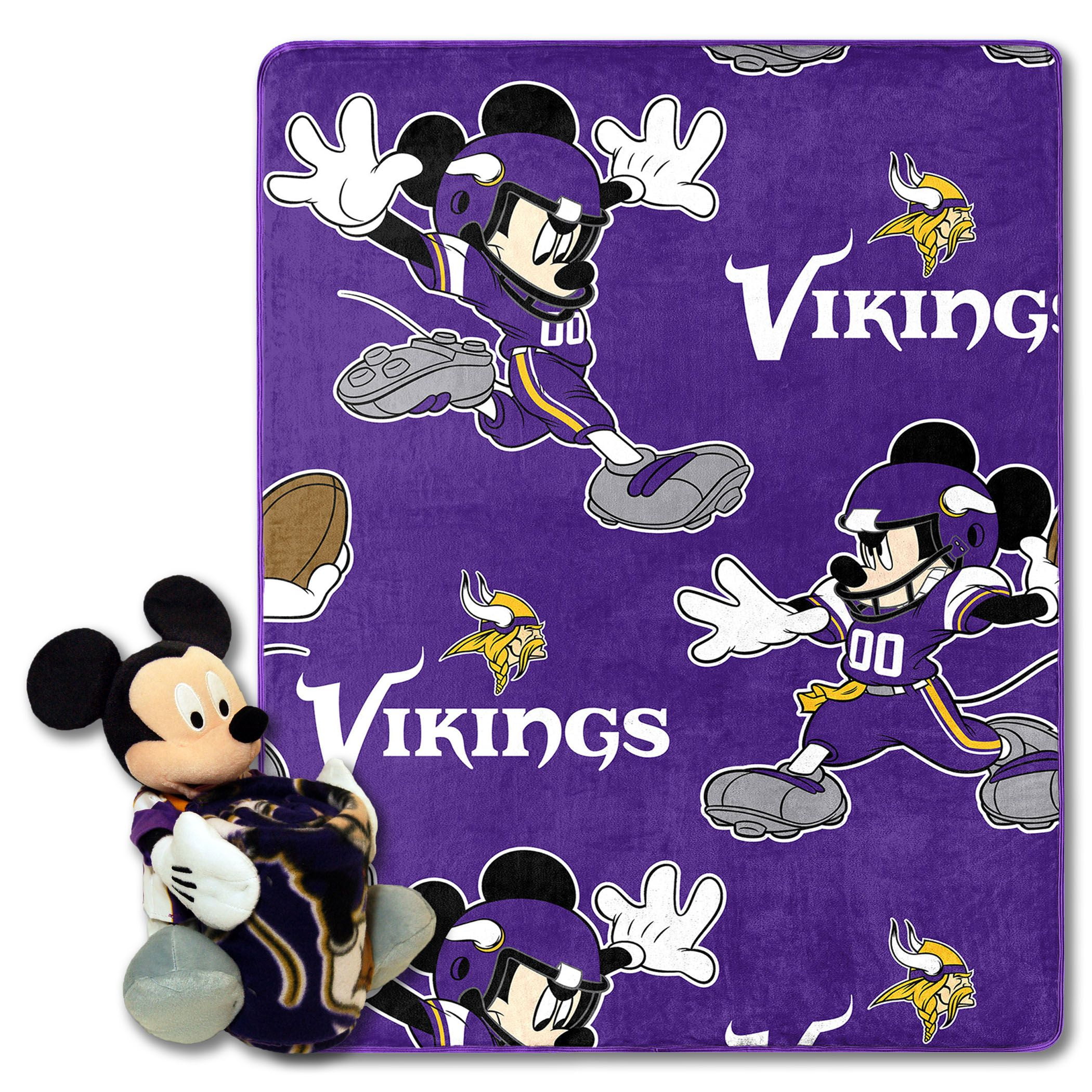 Northwest Official NBA Los Angeles LA Lakers & Mickey Mouse Character  Hugger Pillow & Silk Touch Throw Set, 40 x 50