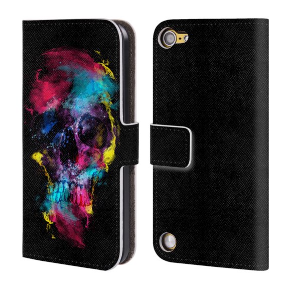 OFFICIAL RIZA PEKER SKULLS 2 LEATHER BOOK WALLET CASE COVER FOR APPLE IPOD TOUCH MP3