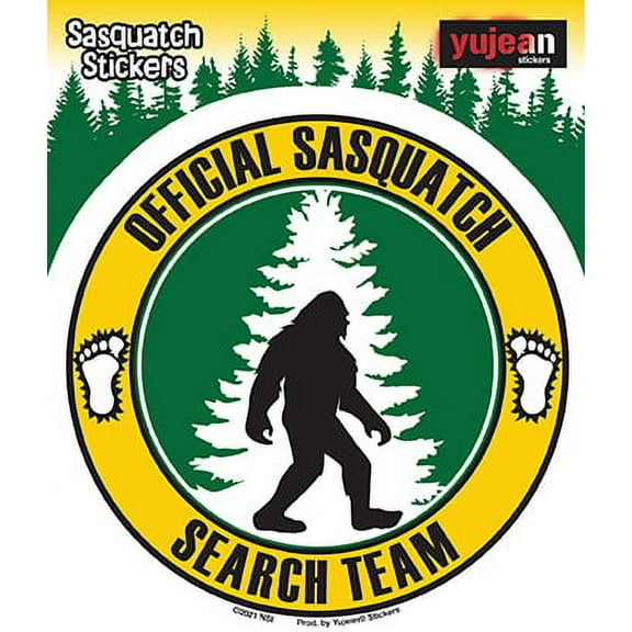 OFFICIAL SASQUATCH SEARCH TEAM STICKER - "Squatcher" Weather Resistant Long Lasting In / Out Door Die-Cut Decal Sticker - 4.75"