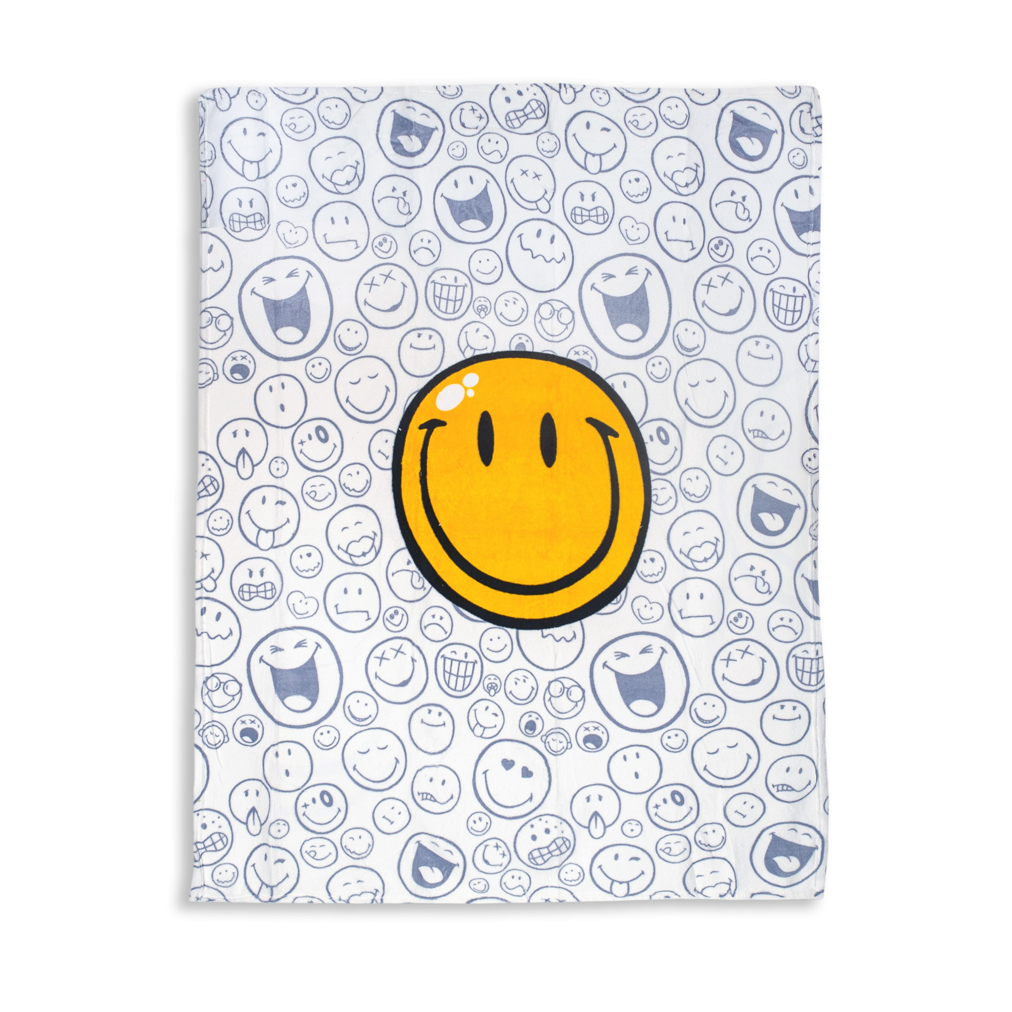 OFFICIAL Smiley World Soft Throw Blanket Cute Plush Blanket 50