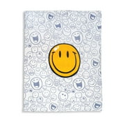 OFFICIAL Smiley World Soft Throw Blanket | Cute Plush Blanket | 50 x 60 Inches