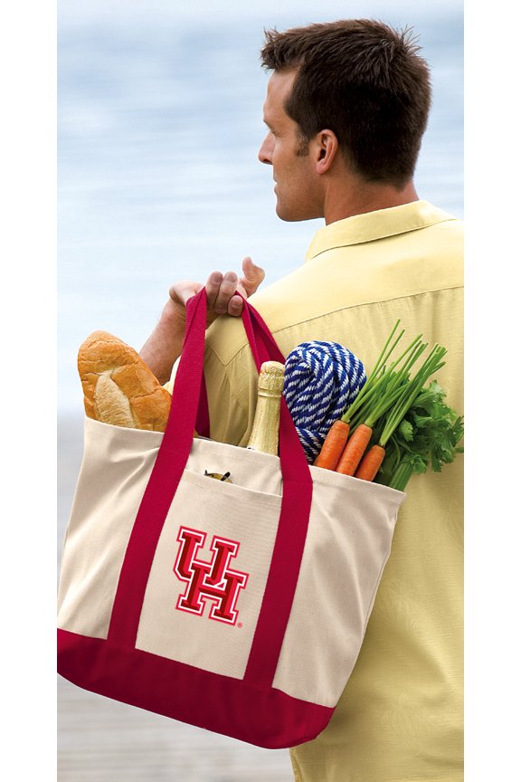 OFFICIAL University of Houston Tote Bag CANVAS UH Tote Bags TRAVEL BEACH SHOPPING