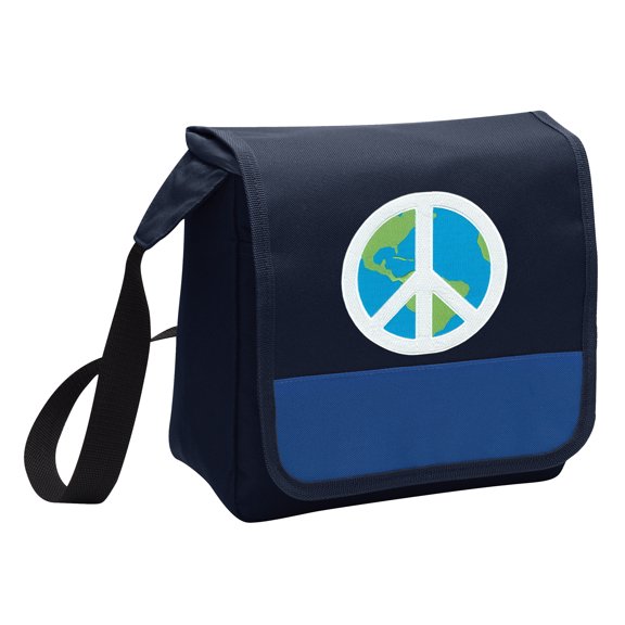 OFFICIAL World Peace Lunch Bag Mens or Womens Peace Sign Lunch Box Cooler with Shoulder Strap
