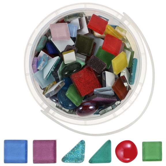 OFFIGAM 1 Bucket Mosaic Tiles Multi Colored Square Crystal Glass For Diy Craft Home Decoration