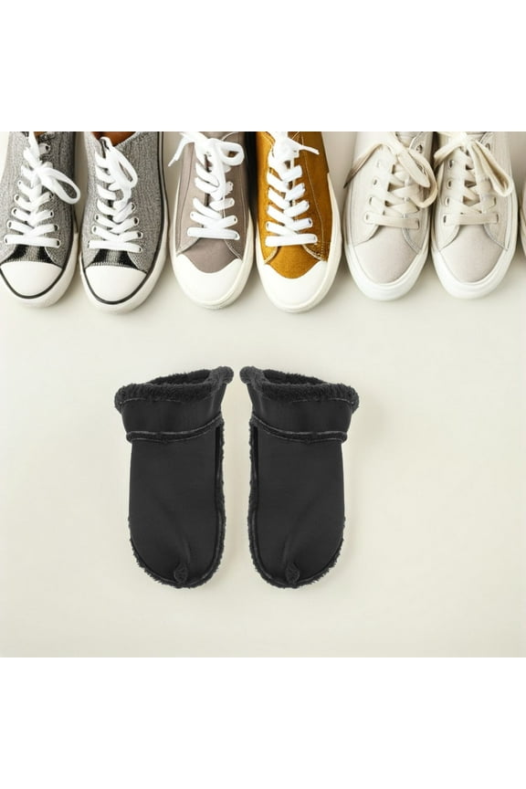 Thermal Boot Liners, Black, Soft Plush, Detachable, Ideal for Winter, 1Pair