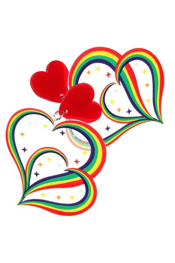 1 Pair Heart Shaped Acrylic Earrings Cute Statement Jewelry for Women Valentines Day