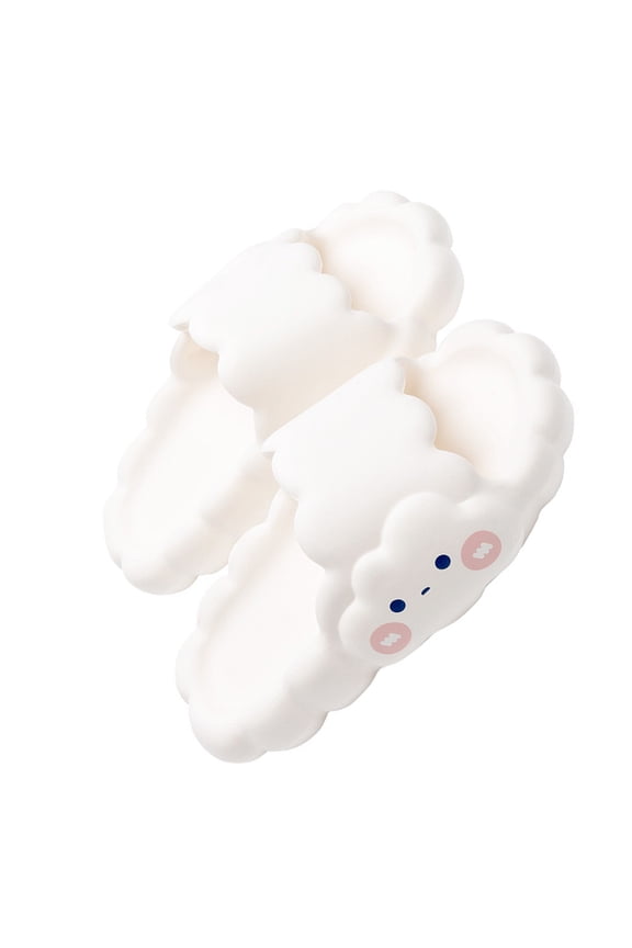 1 Pair Indoor Slippers Cloud PVC Bathing Slippers Excellent Grip for Home Use