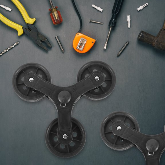 OFFIGAM 1 Pair Shopping Trolley Triangle Wheel Easy Installation Load-bearing Black Casters for Stairs Navigation