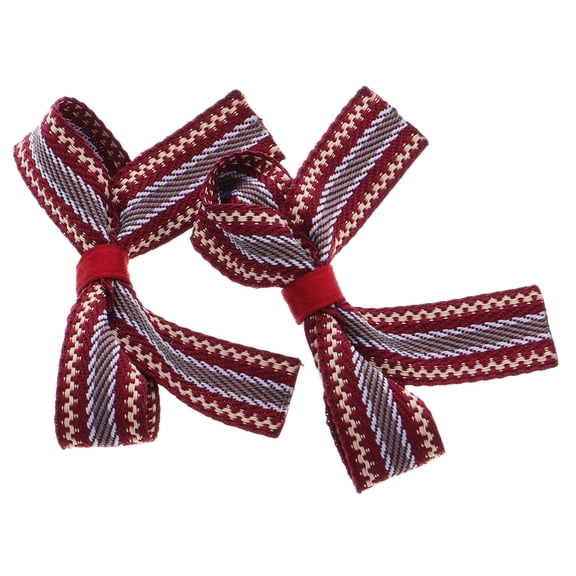 OFFIGAM 1 Pair Small Bow Hair Clips Red Ribbon Pins Decorative Accessory for Children Daily Wear