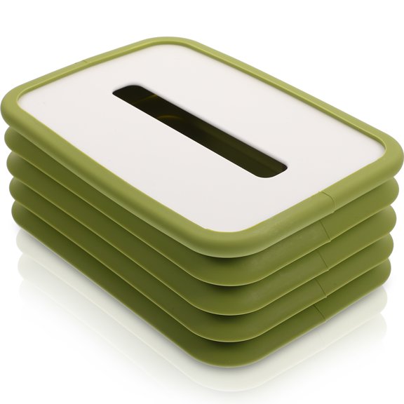 OFFIGAM Green Silicone Folding Tissue Box Cover - , Multi-Purpose Home Decor Accessory, Easy to Clean and Reusable