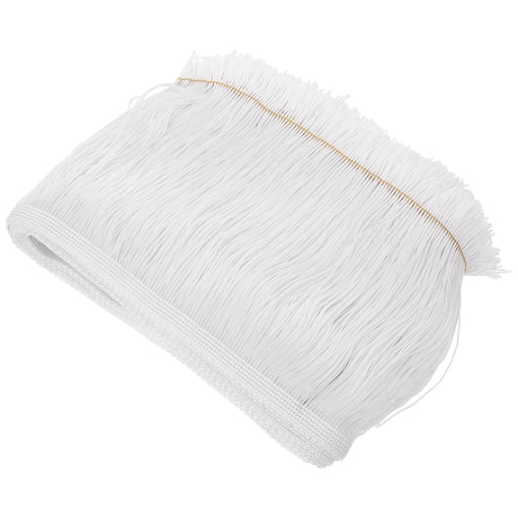 OFFIGAM White Tassel Fringe Trim with Decorative Edging for Home Decor, Fabric Crafts, Curtains, and Projects