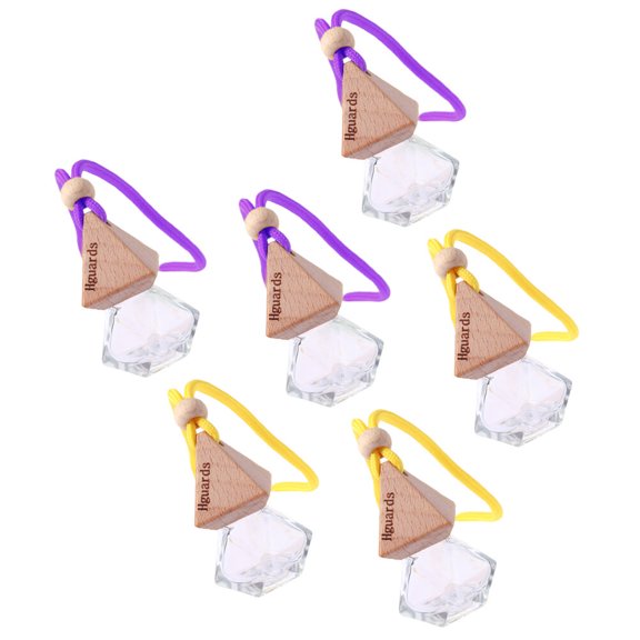 OFFIGAM 6-Pack Empty Refillable Glass Globe Vial Bottles for Car, Home Decor, Charms, and Essential Oils Storage