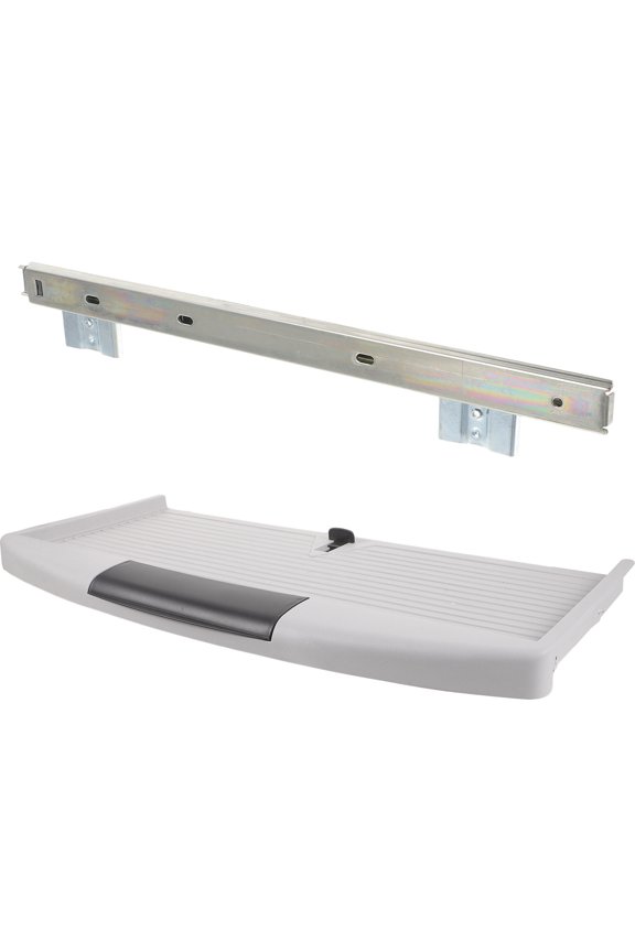 Ergonomic Keyboard Tray Under Desk with Mechanism and Light Grey Finish, Adjustable and Space-Saving Design