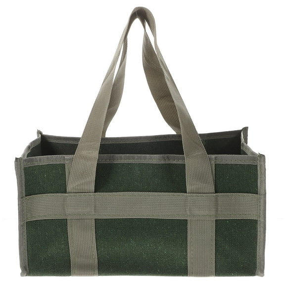 OFFIGAM Heavy Duty Green Canvas Wide Tote Tool Bag for Repair Work and Durable Storage