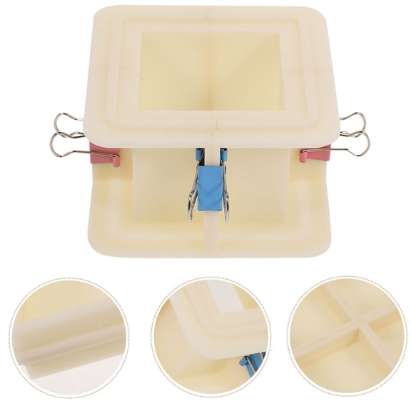 OFFIGAM 1 Set Craft Mold Housing Rectangular Shape Diy Soap Making Supplies Khaki 7.31X7.31X1.97in