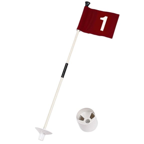OFFIGAM Golf Flag Kit with Bright Color Flags, ABS Base, Fiberglass Pole for Golf Practice, Training & Outdoor Activities
