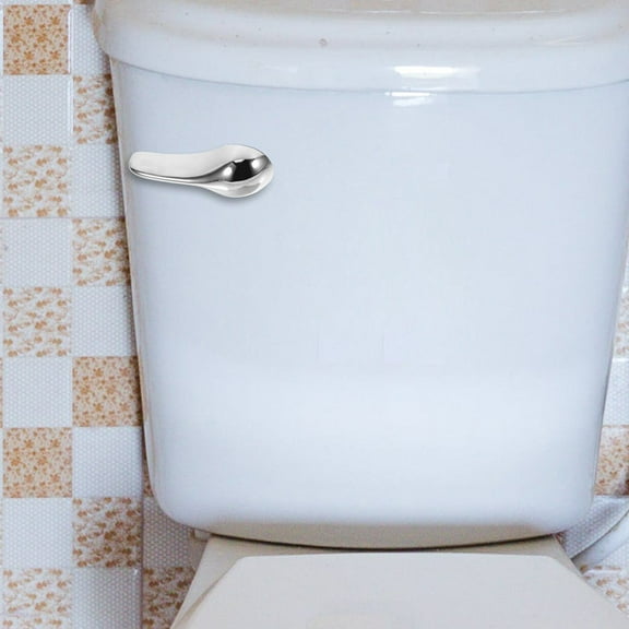 OFFIGAM Front Mount Toilet Handle Silver ABS Iron 1 Set