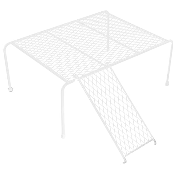OFFIGAM Metal Chicken Feeder Stand White Iron Farm Poultry Feeding Accessory 1 Set