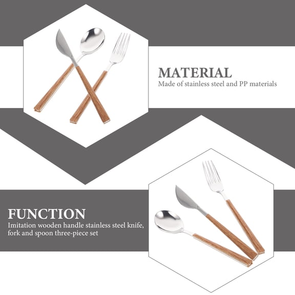 OFFIGAM 1 Set Kitchen Utensils Stainless Steel Forks and Spoons Smooth Round Edges Serving Flatware