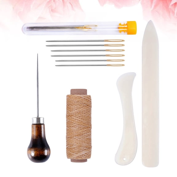 OFFIGAM Leatherworking Tools Set, Crafting Supplies Kit with Assorted Color Handles for Craft Projects