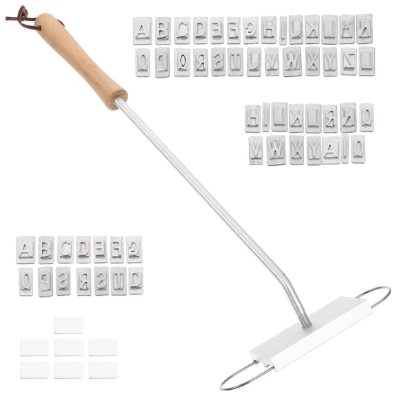 OFFIGAM 1 Set Silver Branding Iron English Letters Kit for Grilling Tools and Summer Gatherings