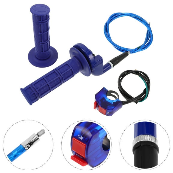 OFFIGAM Motorcycle Throttle Cable Kit with Handlebar Grip and Switch for Enhanced Control and Precision Riding