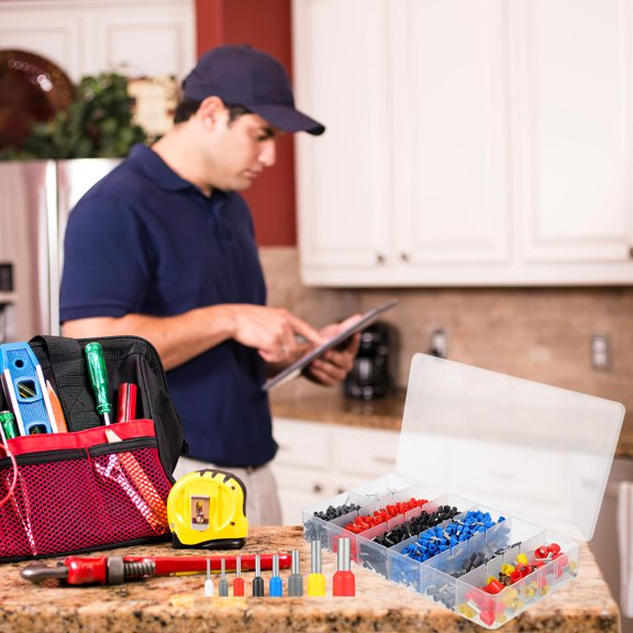 OFFIGAM 1 Set Tube Ends Terminals Cold-pressed Electrical Connectors Assorted Color Precision Crafted