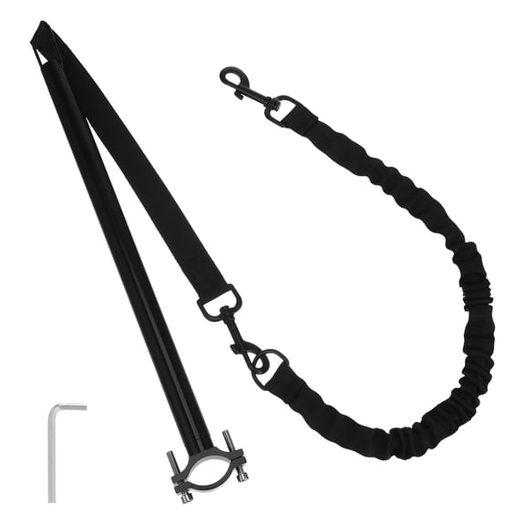 OFFIGAM 1 Set of Extendable Dog Leash Bike Riding Dog Leash Oxford Cloth Black for Pets