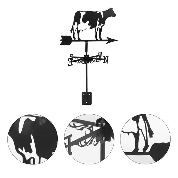 OFFIGAM Iron Wind Direction Meter Set with Cow-Shaped Vane for Accurate Outdoor Weather Monitoring and Wind Measurement