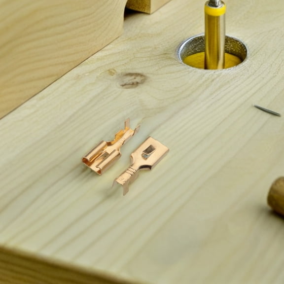 OFFIGAM 100PCS Speaker Wire Connectors Female Spade Terminals Copper for Audio and Electronics