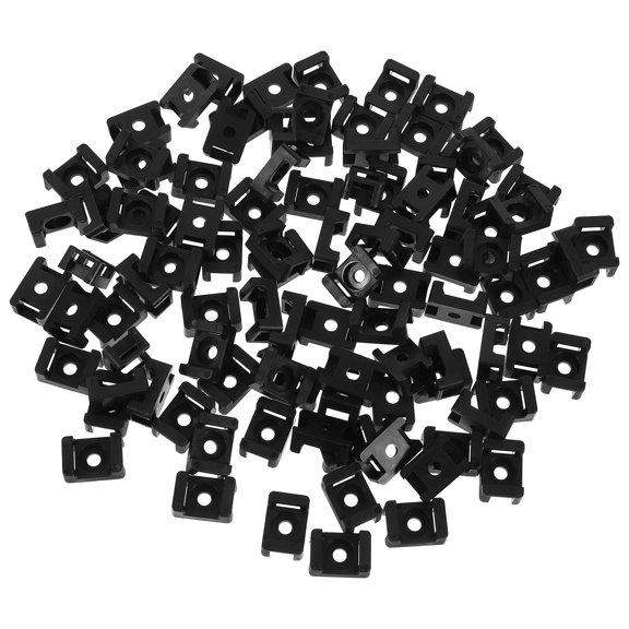 OFFIGAM 100Pcs Black Cable Tie Base Plastic Saddle Wire Holder for Stable and Convenient Cable Fixing