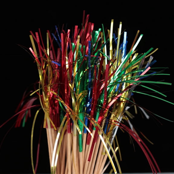 OFFIGAM 100-Pack Assorted Color Wooden Cocktail Sticks and Swizzle Stirrers for Bar, Party, and Drink Decoration