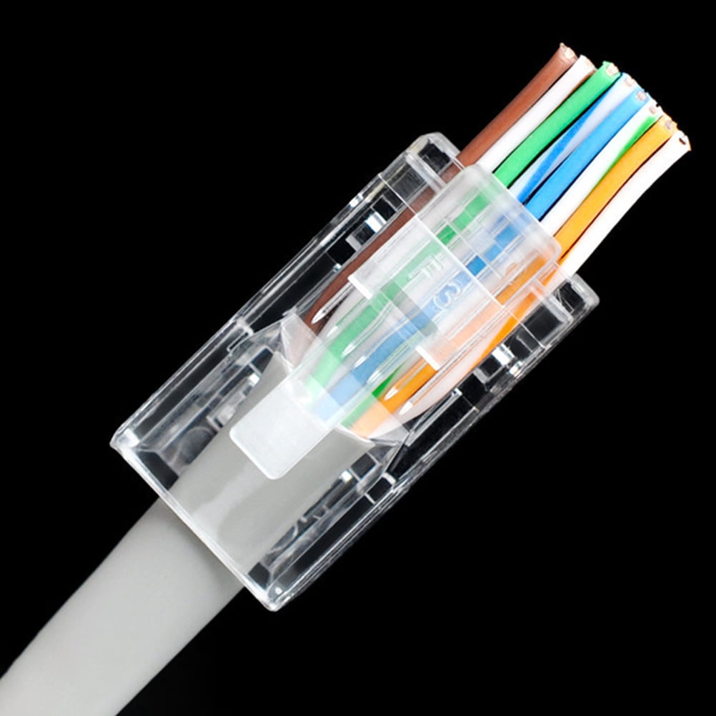 6 Internet Connection Plug OFFIGAM 100Pcs Cat 6A Ethernet Cable Connectors Network Plugs White ...