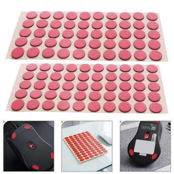 OFFIGAM 100Pcs Gaming Mouse Feet Pads Red Smooth Glide Low Friction Universal Skates for DIY Mouse Repair