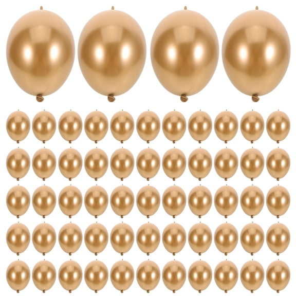 OFFIGAM 100Pcs Golden Latex Balloons for Party Decoration Easy Linking Balloons for Wedding Festival Events