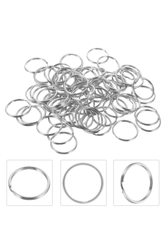 100Pcs Metal Key Ring Connector Durable Stainless Steel Plated Silver for Keys and Crafts