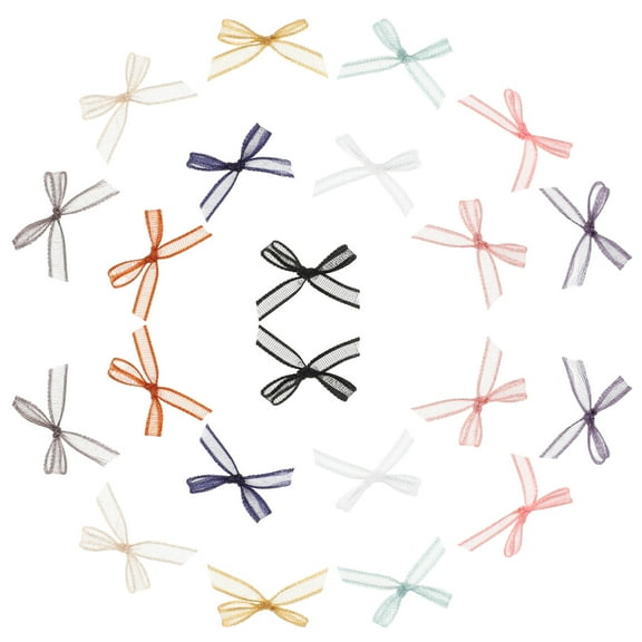OFFIGAM 100 Pcs Mini Craft Bows Multi-Shaped Small Bows for Projects Wrapping Decoration Supplies