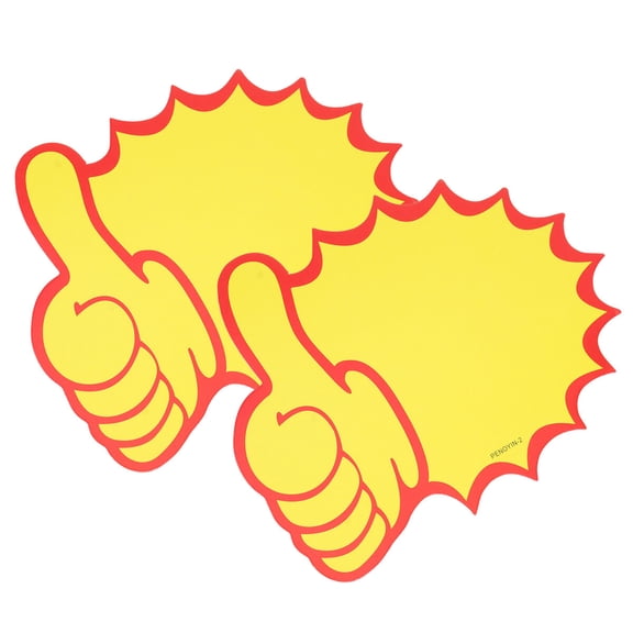 OFFIGAM 100Pcs Price Sign for Store Non Stick Paper Price Label Thumb Shaped Yellow for Jewelry