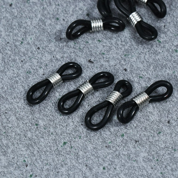 OFFIGAM Non-Slip Black Eyeglass Cord Tying Ring for Eyeglasses 100Pcs