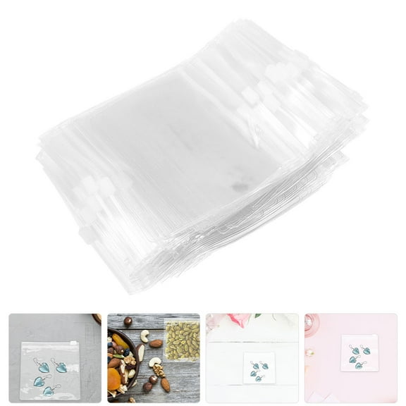 OFFIGAM 100 Pcs Transparent Jewelry Storage Bags with Strong PVC Self Seal and Zip Lock for Organizing Accessories