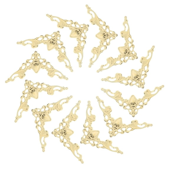 OFFIGAM 100Pcs Vintage Metal Corner Guards Golden Book Corner Protectors for Scrapbooks
