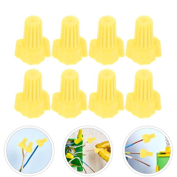 OFFIGAM 100Pcs Yellow Wire Terminal Connectors Kit for Quick Electrical Wire Caps and Reliable Performance