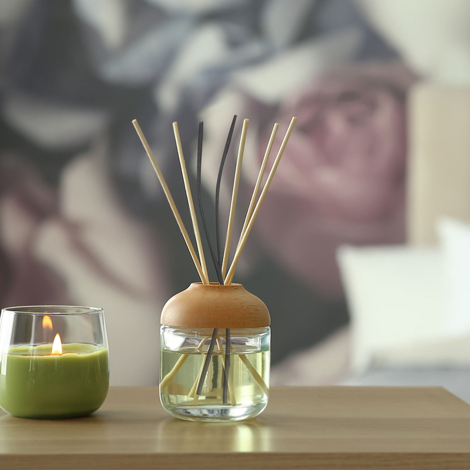 OFFIGAM 100Set Curved Diffuser Sticks Fiber Aroma Oil Diffusion Home ...